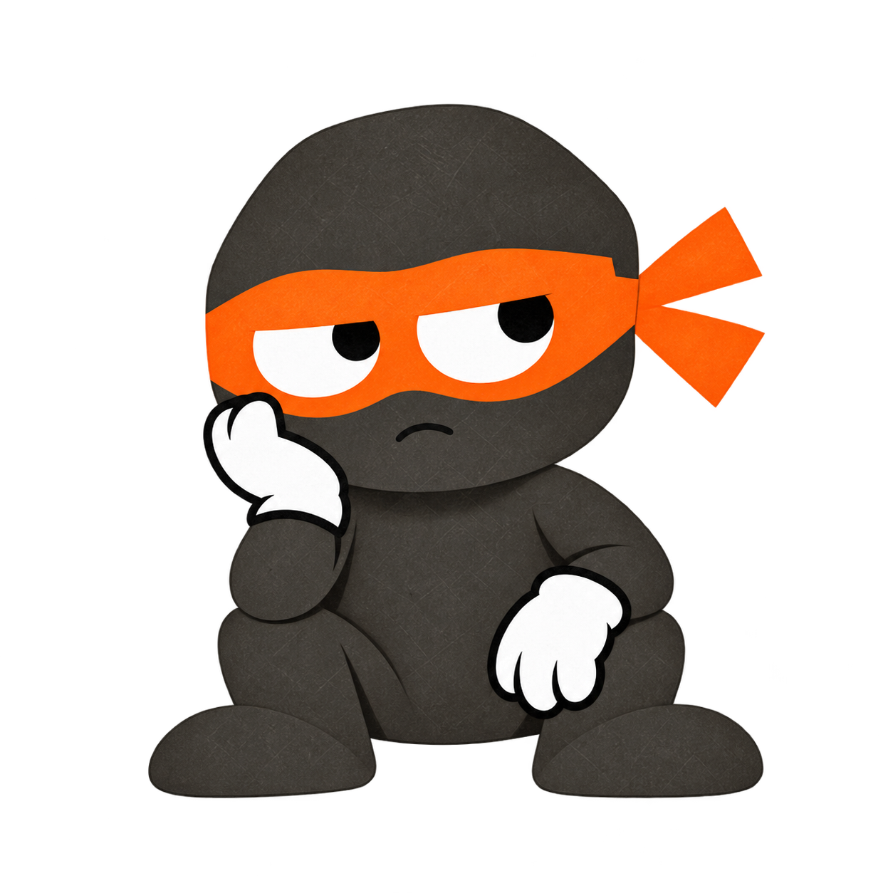 Bored Zero sitting with his head resting on one hand